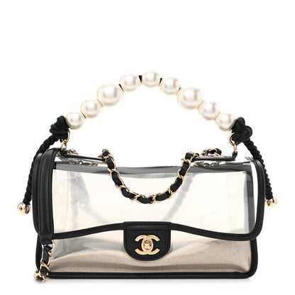 Chanel Lambskin PVC Sand By The Sea Flap With Pearl Strap Black 1 of 10