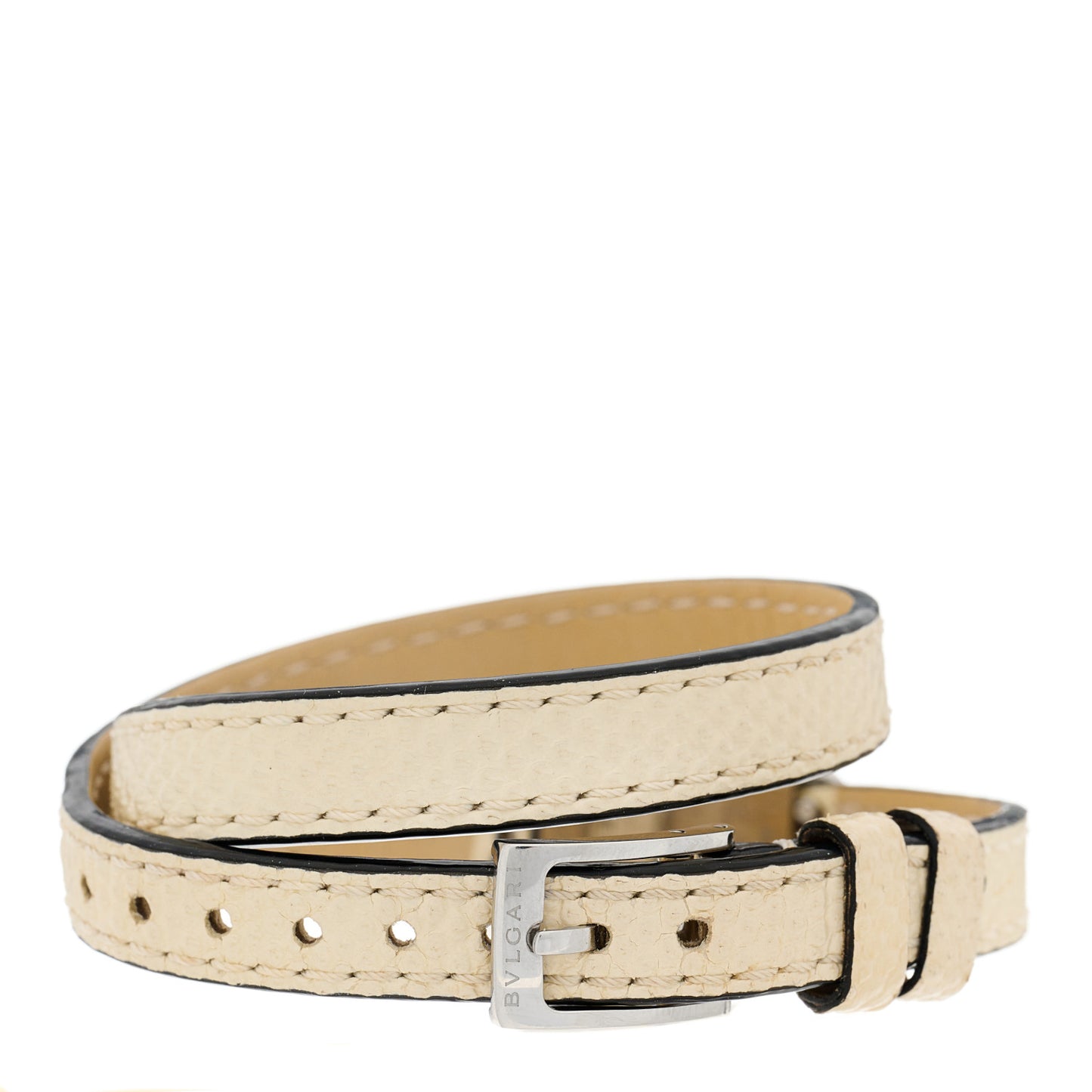 Stainless Steel Lizard Diamond Bezel Mother of Pearl 27mm Serpenti Double Wrap Quartz Watch