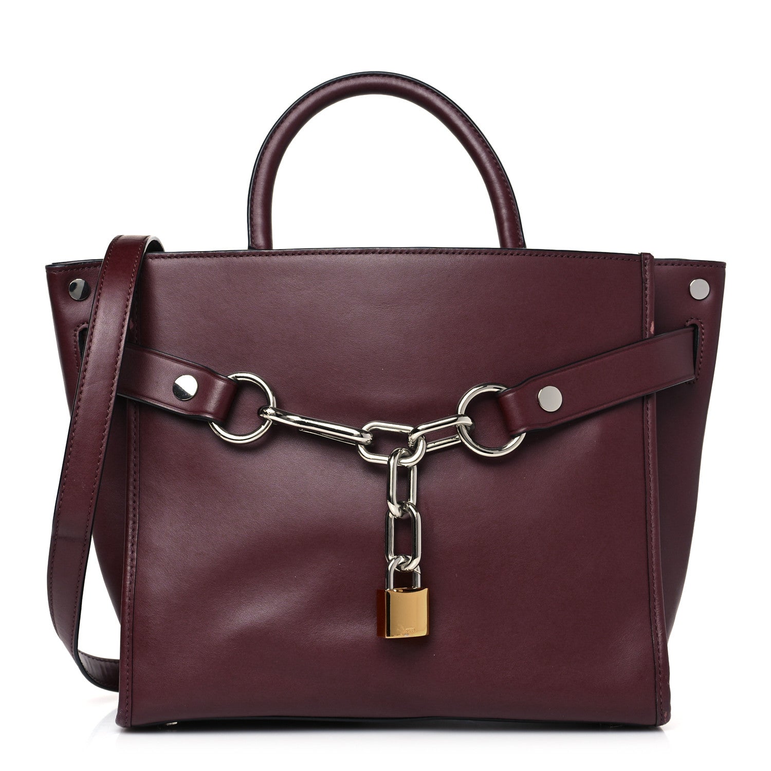 Alexander Wang Smooth Calfskin Attica Chain Satchel Oxblood 1 of 9