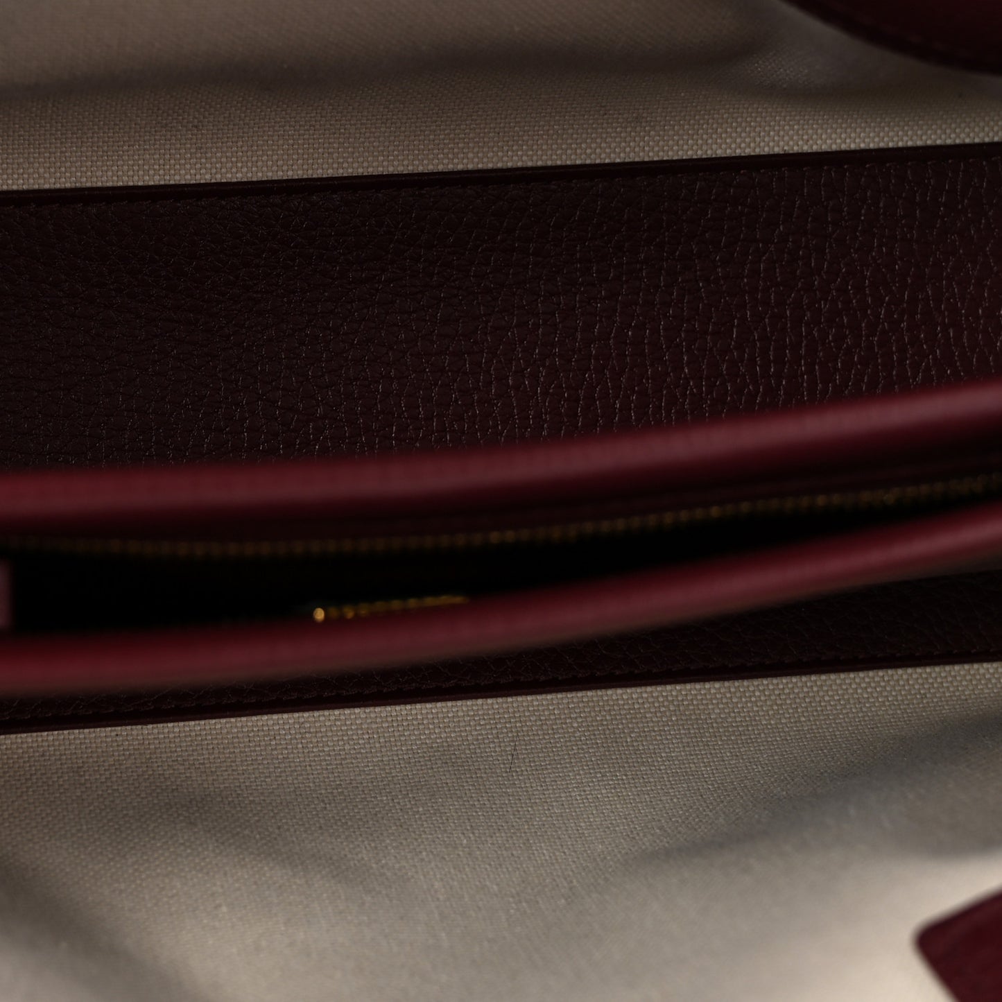 Grained Calfskin Stitched Urban Essentials Small Shopping Bag Burgundy