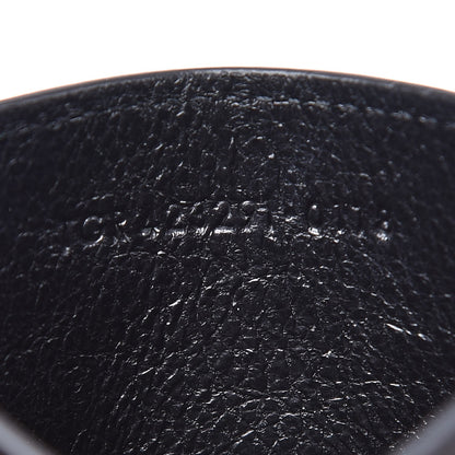 Saint Laurent Grain De Poudre Matelasse Chevron Monogram Credit Card Case Black 7 of 8