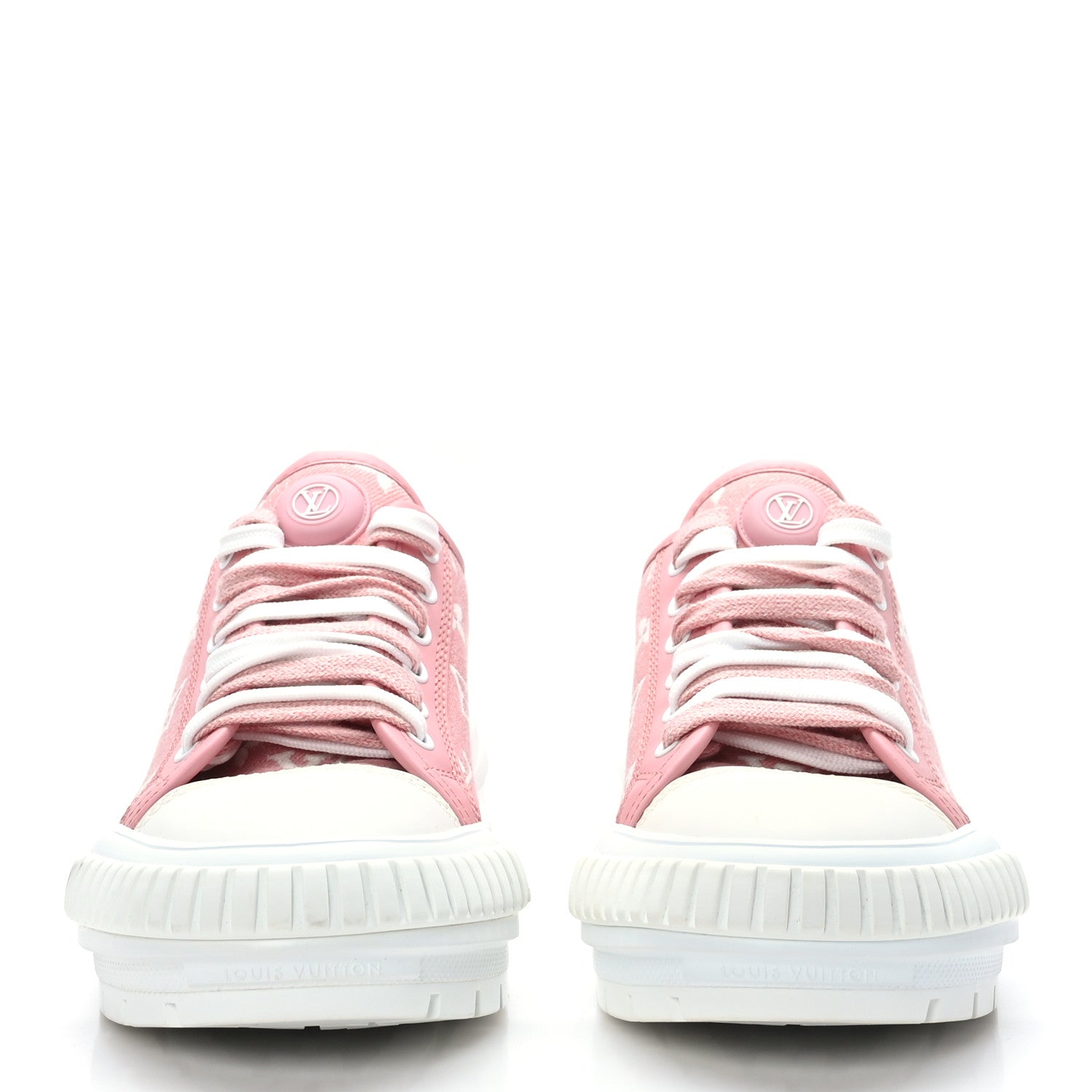 Louis Vuitton Denim Monogram Squad Sneakers 37 Pink 2 of 8