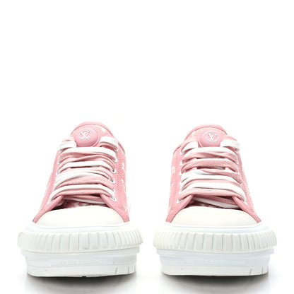 Louis Vuitton Denim Monogram Squad Sneakers 37 Pink 2 of 8