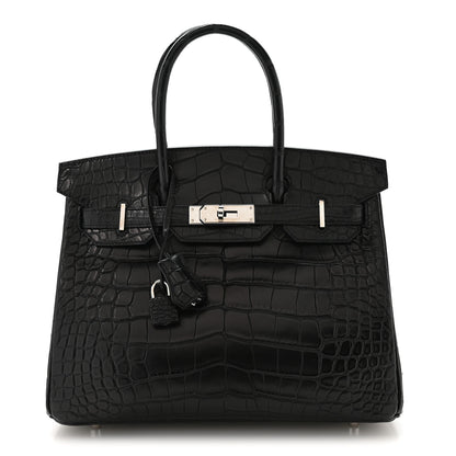 Hermes Matte Alligator Birkin 30 Black 1 of 10
