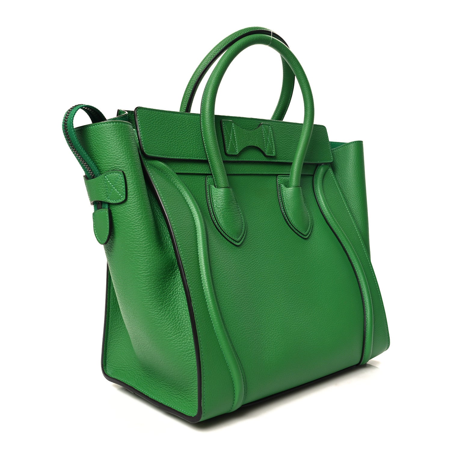 Celine Drummed Calfskin Mini Luggage Mint 3 of 12
