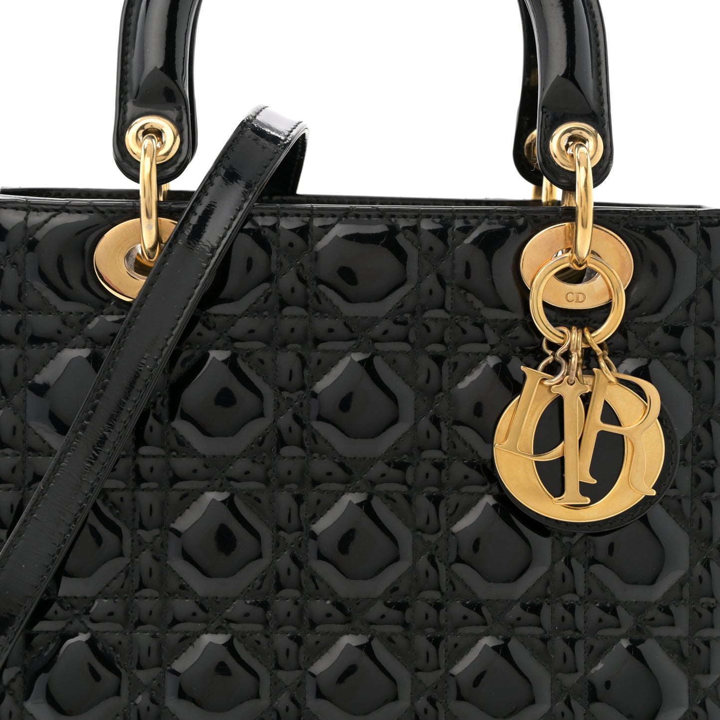 Patent Cannage Medium Lady Dior Black