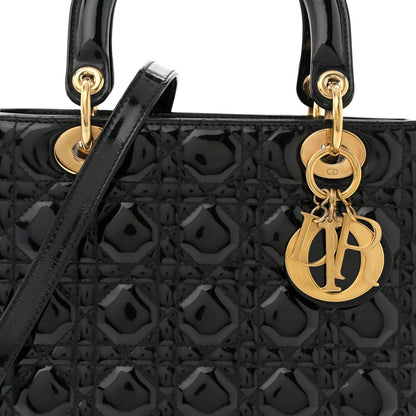 Christian Dior Patent Cannage Medium Lady Dior Black 8 of 10