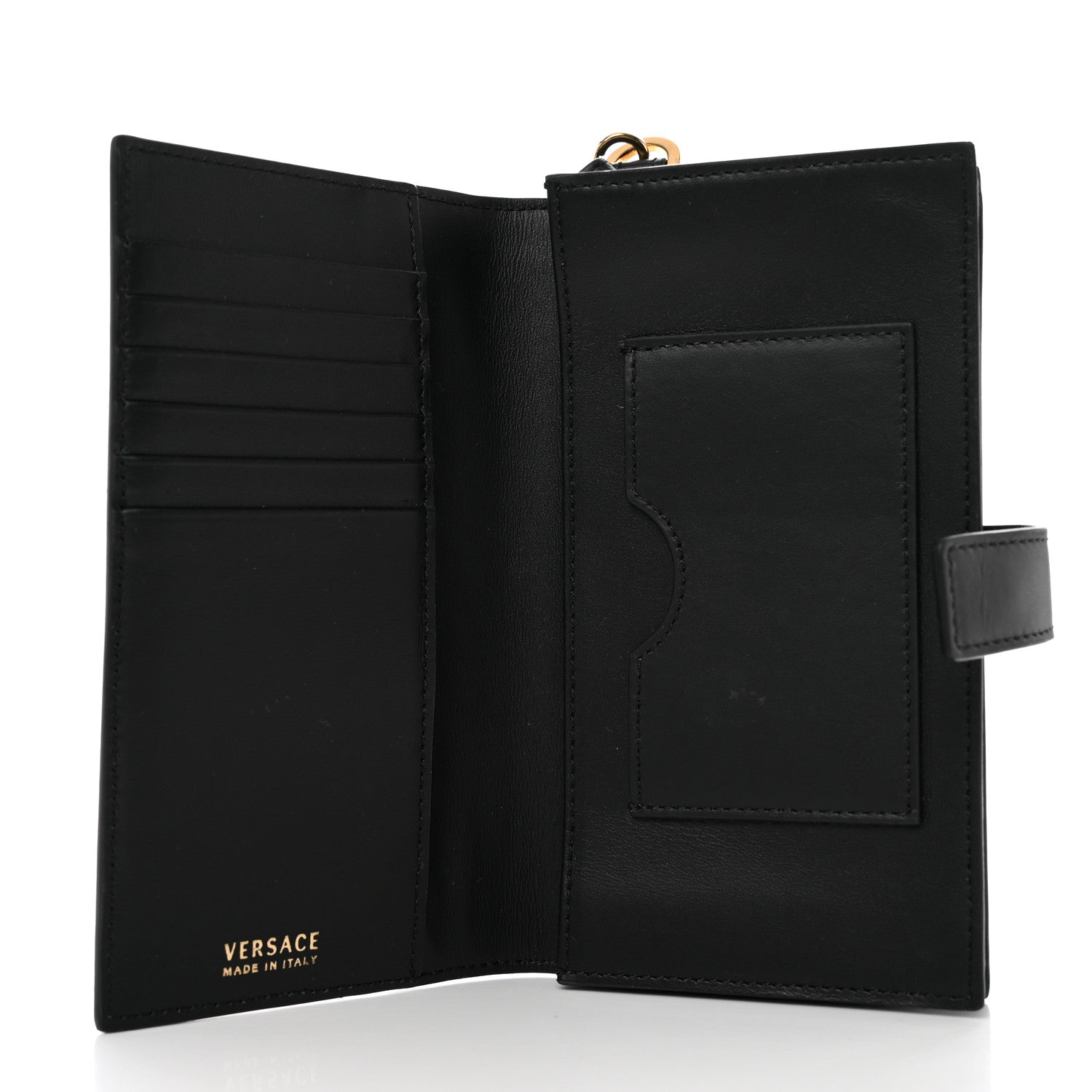 Versace Vitello Medusa Iphone Wristlet Wallet Black 5 of 9