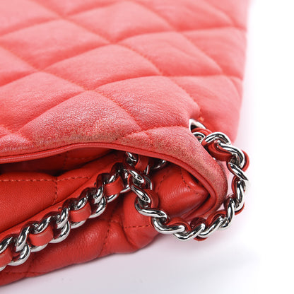 Chanel Washed Lambskin Quilted Large Chain Around Messenger Red 12 of 23