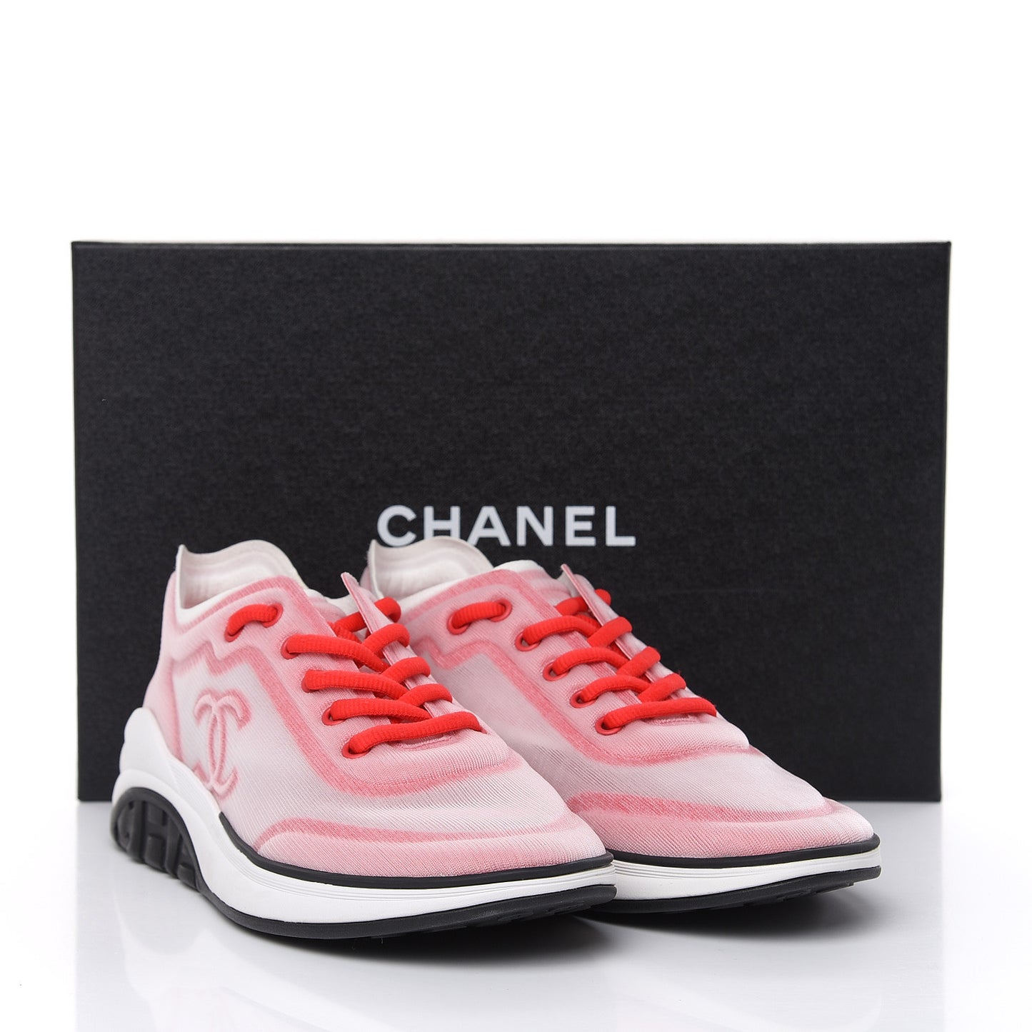 Mesh Lycra Womens CC Sneakers 39.5 White Red