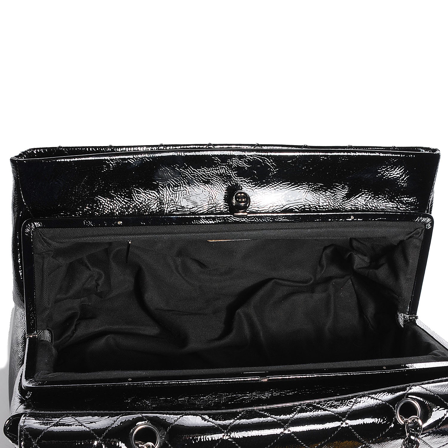 Chanel Patent Quilted Ritz Flap Bag Black 6 of 8