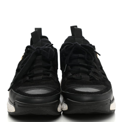 Chanel Fabric Calfskin Suede CC Sneakers 37.5 Black 2 of 13
