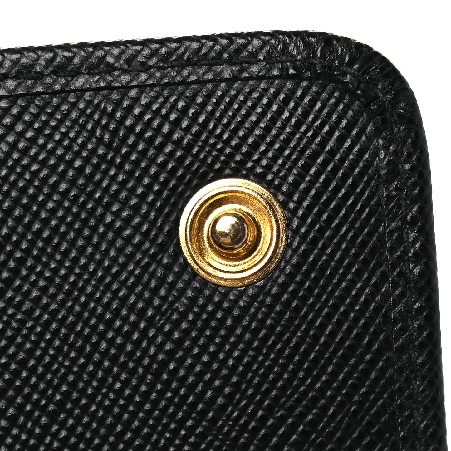 Saffiano Metal Oro Chain Wallet Black