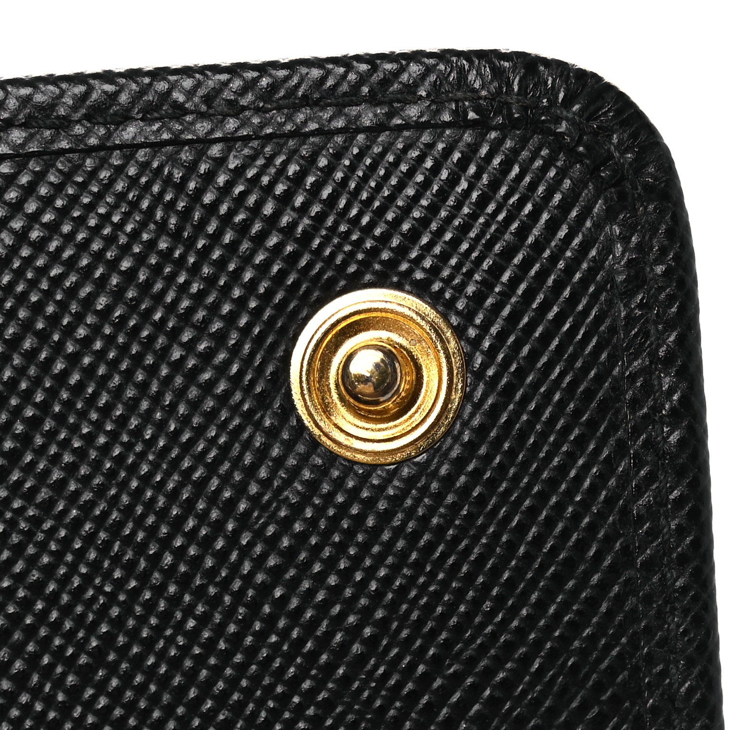 Prada Saffiano Metal Oro Chain Wallet Black 14 of 15