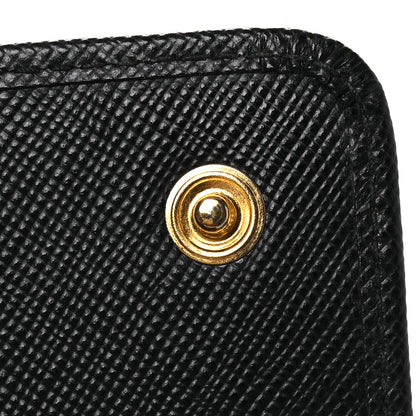 Prada Saffiano Metal Oro Chain Wallet Black 14 of 15