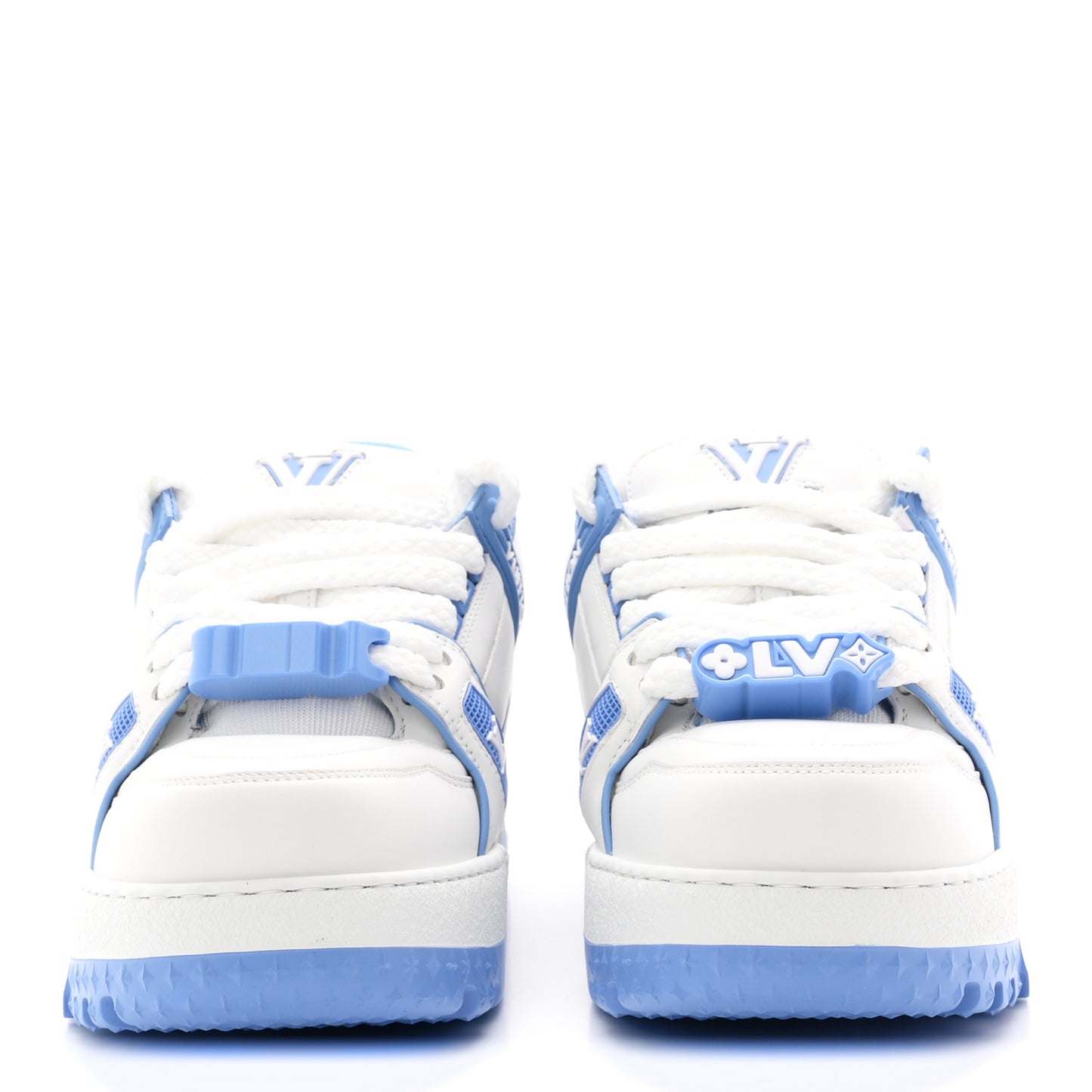 Calfskin Womens LV Trainer Maxi Sneakers 38 Bleu Ciel