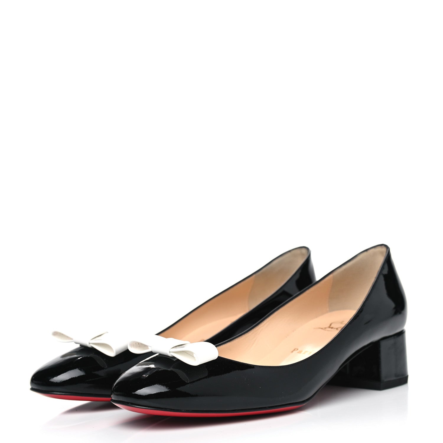Christian Louboutin Patent Bow 55 Pumps 37 Black 3 of 6