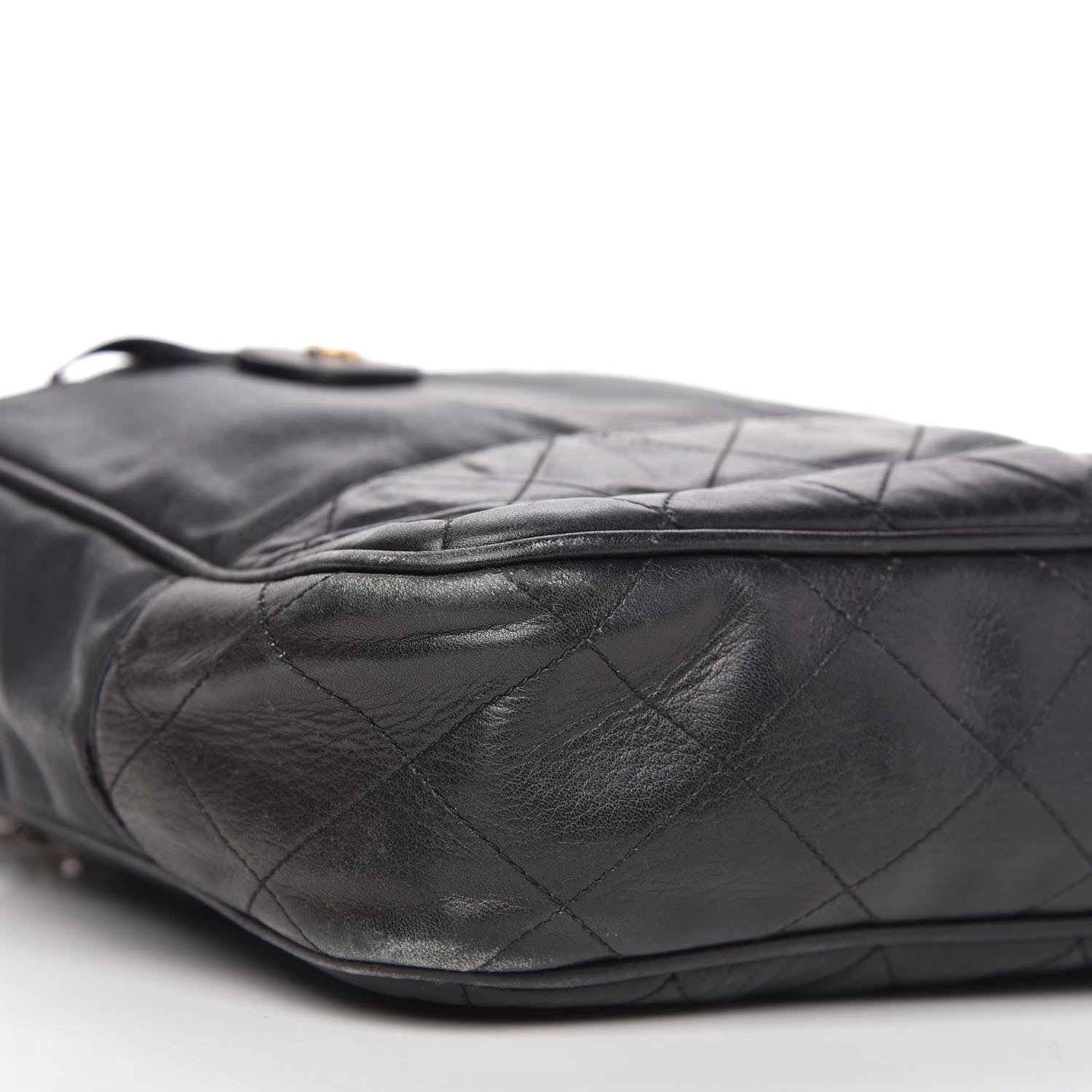 Chanel Lambskin Coated Canvas Shopping Tote Black 6 of 16