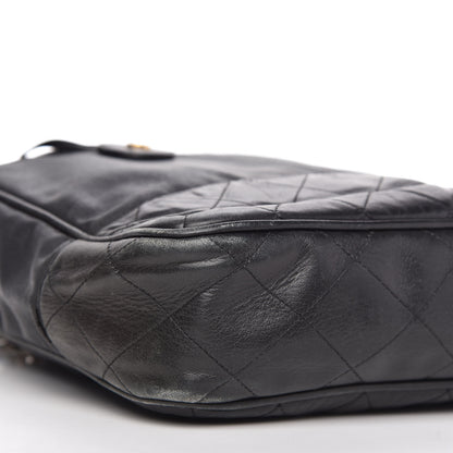 Chanel Lambskin Coated Canvas Shopping Tote Black 6 of 16