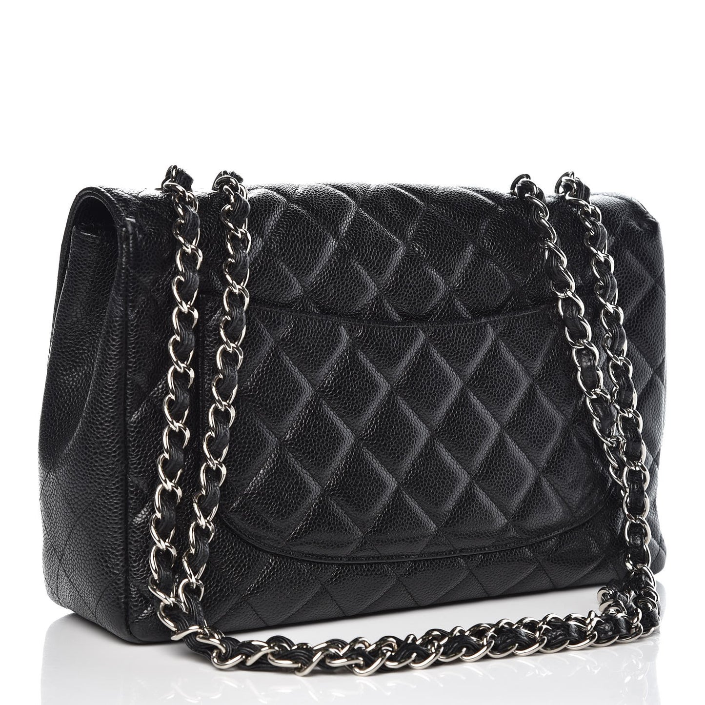 Caviar Quilted Jumbo Single Flap Black