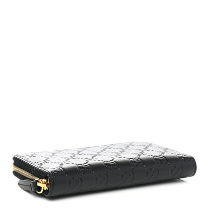 Gucci Guccissima Signature Zip Around Wallet Black 4 of 8