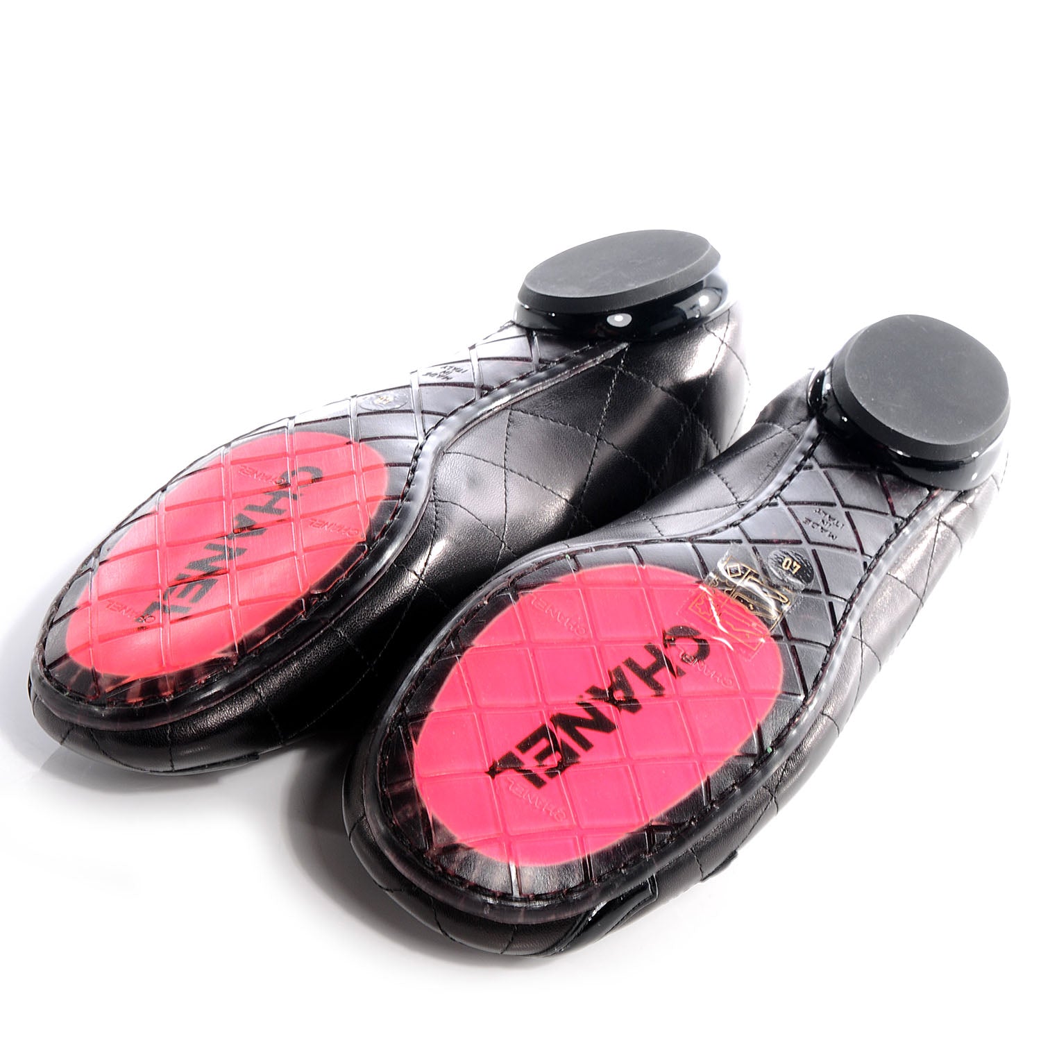 Chanel Leather Quilted Cambon Ballet Flats 40 Black 5 of 7