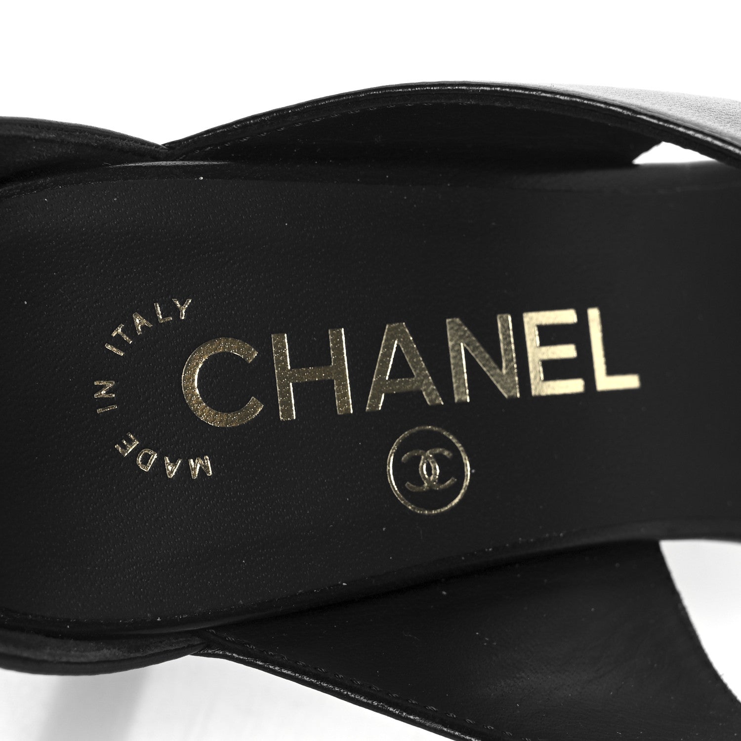 Chanel Lambskin CC Strappy Sandal 37 Black 8 of 9