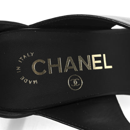 Chanel Lambskin CC Strappy Sandal 37 Black 8 of 9