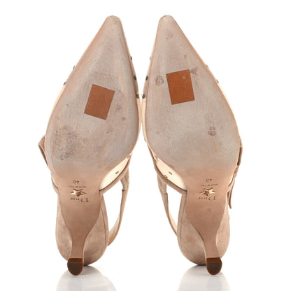 Christian Dior Mesh Suede Crystal J'Adior Slingback 65mm Pumps 40 Nude 5 of 8