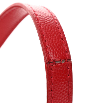 Saint Laurent Grain de Poudre Mini Classic Monogram Cassandra Top Handle Red 11 of 11