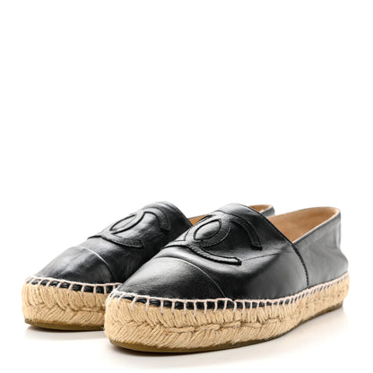Chanel Lambskin CC Espadrilles 35 Black 3 of 10