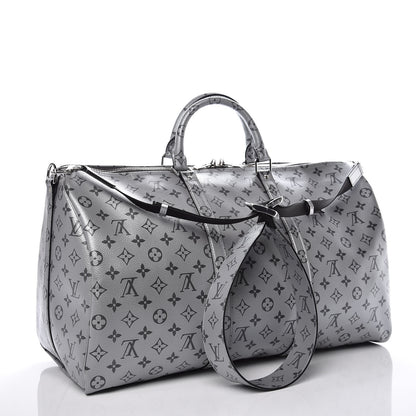 Louis Vuitton Metallic Monogram Keepall Bandouliere 50 Silver 3 of 14