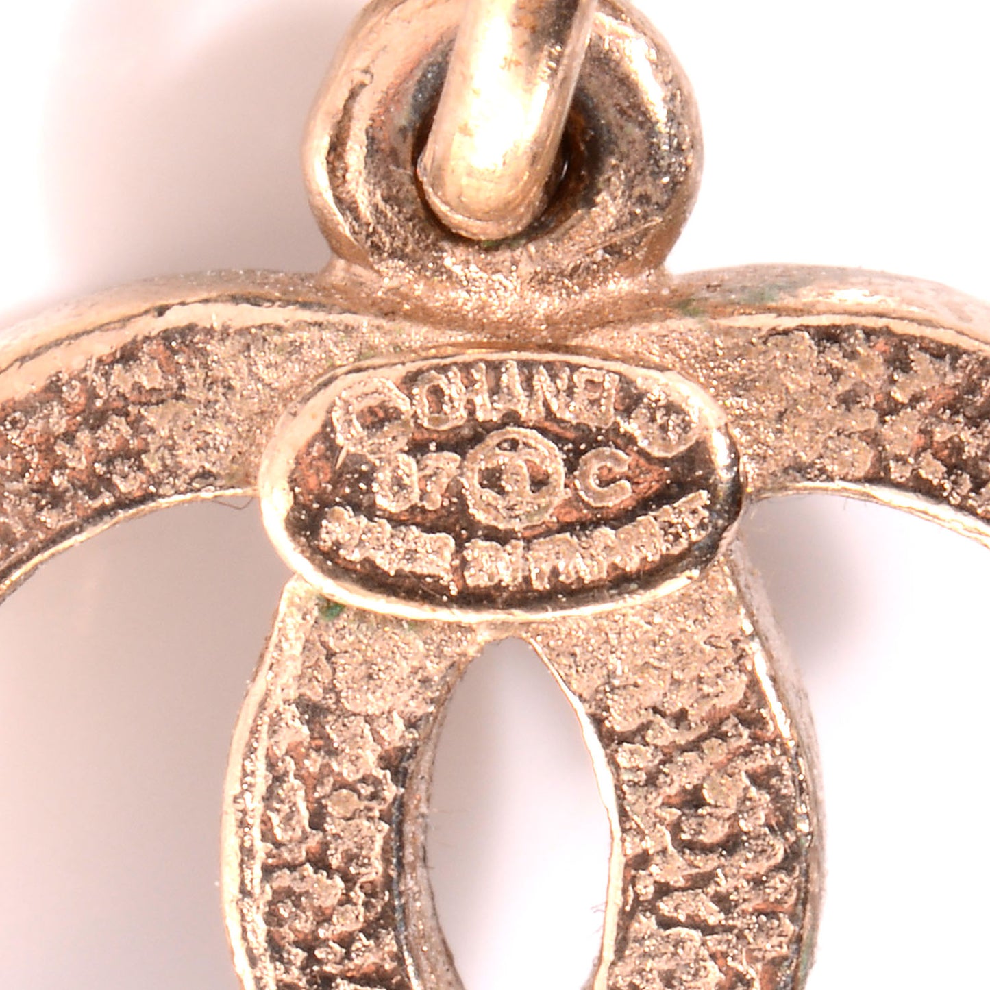Enamel CC Bow Necklace Black