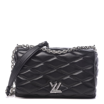 Louis Vuitton Lambskin Malletage GO-14 MM Black 1 of 12