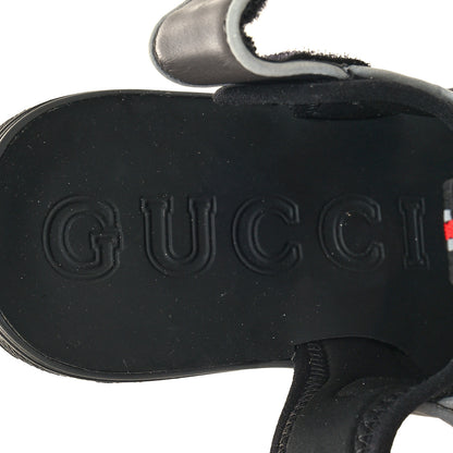 Gucci Mesh Fabric Tinsel Sport Sandals 35 Black Silver Green 7 of 8