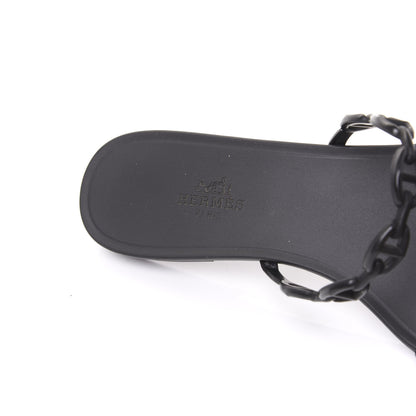 Hermes Rubber Chaine d'Ancre Rivage Sandals 37 Black 7 of 9