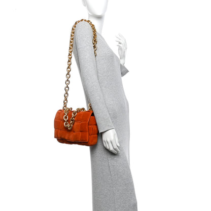 Bottega Veneta Suede Maxi Intrecciato Padded Chain Cassette Crossbody Bag Maple 2 of 10