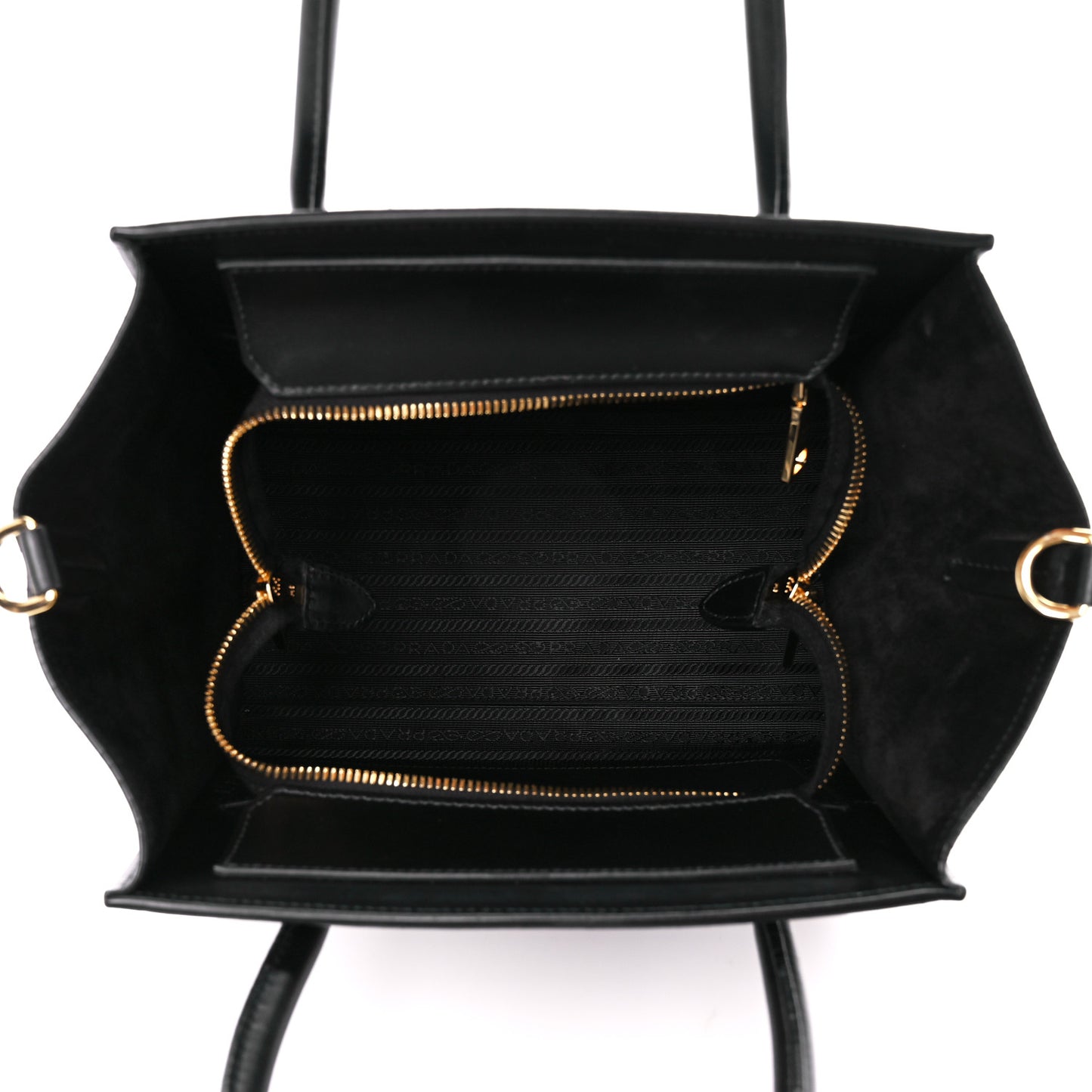 Vitello Glace Calfskin Twin Pocket Tote Black