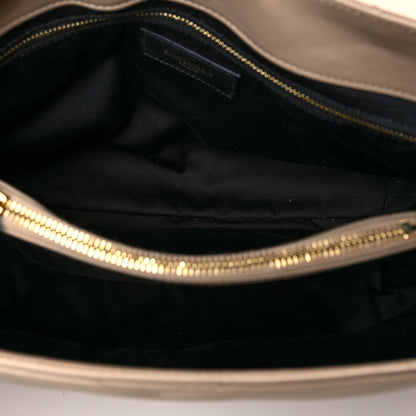 Saint Laurent Calfskin Y Quilted Monogram Medium Loulou Chain Satchel Dark Beige 5 of 12