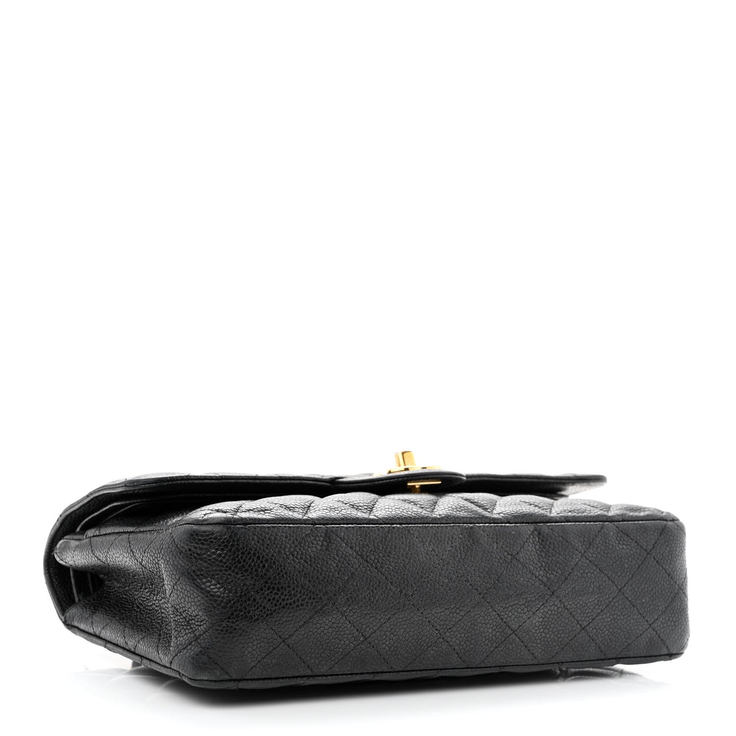 Caviar Quilted Medium Double Flap Black