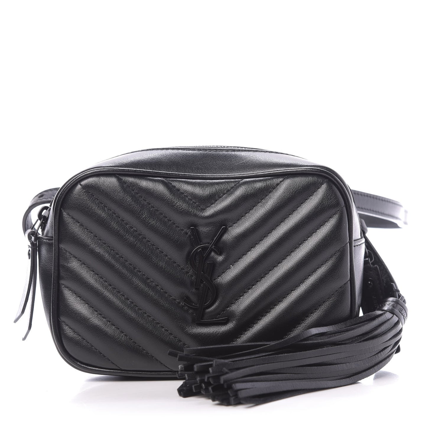 Calfskin Matelasse Monogram Lou Belt Bag Black