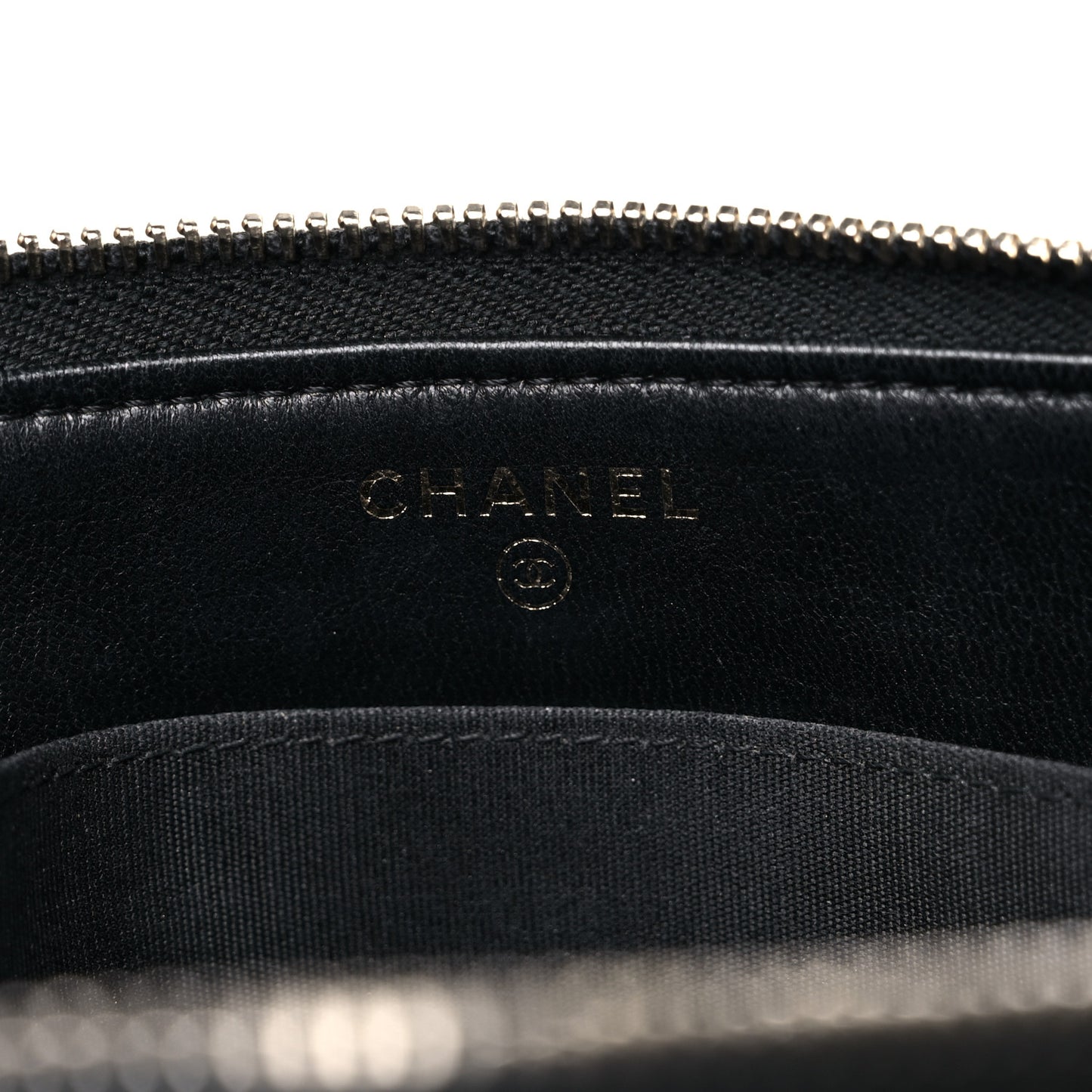 Lambskin Quilted Small Boy Zipped Pouch Black