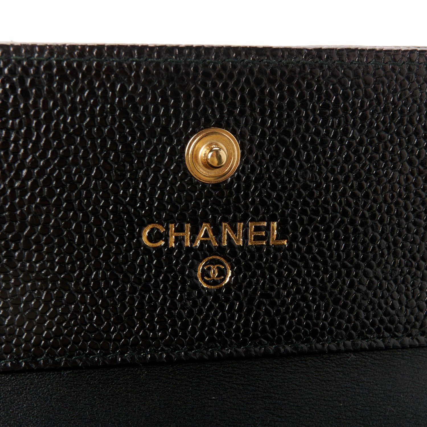 Chanel Caviar Chevron Quilted Boy Compact Wallet Black 6 of 10