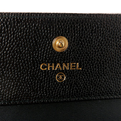 Chanel Caviar Chevron Quilted Boy Compact Wallet Black 6 of 10