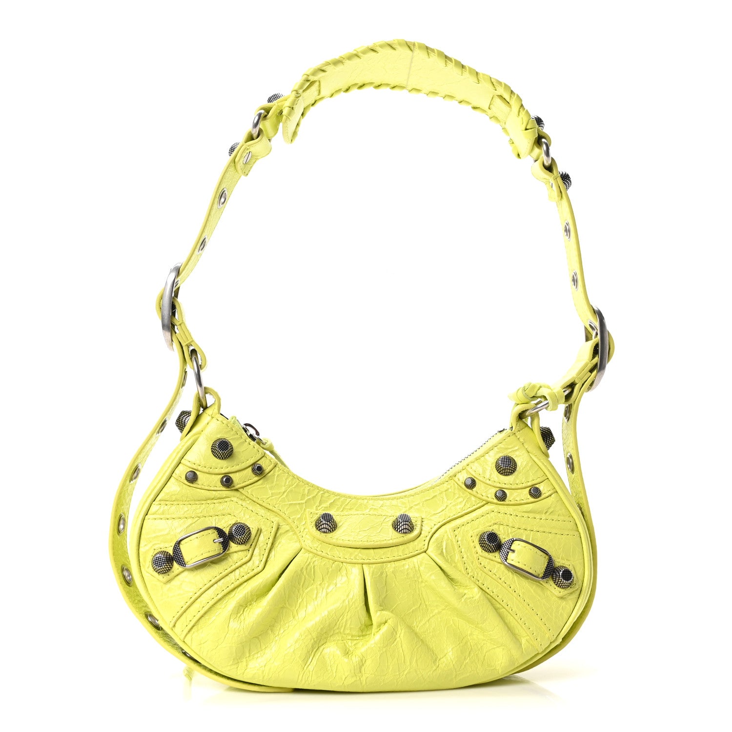 Balenciaga Agneau Arena Le Cagole Shoulder Bag XS Lime 1 of 11