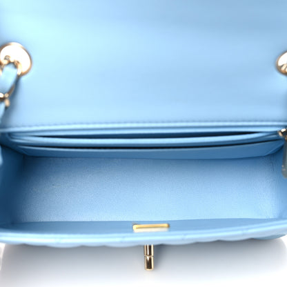 Chanel Lambskin Quilted Mini Rectangular Flap Light Blue 5 of 11