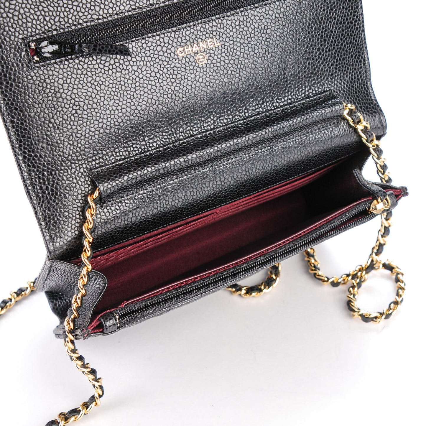 Caviar Quilted Wallet On Chain WOC Black
