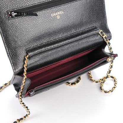 Chanel Caviar Quilted Wallet On Chain WOC Black 7 of 8