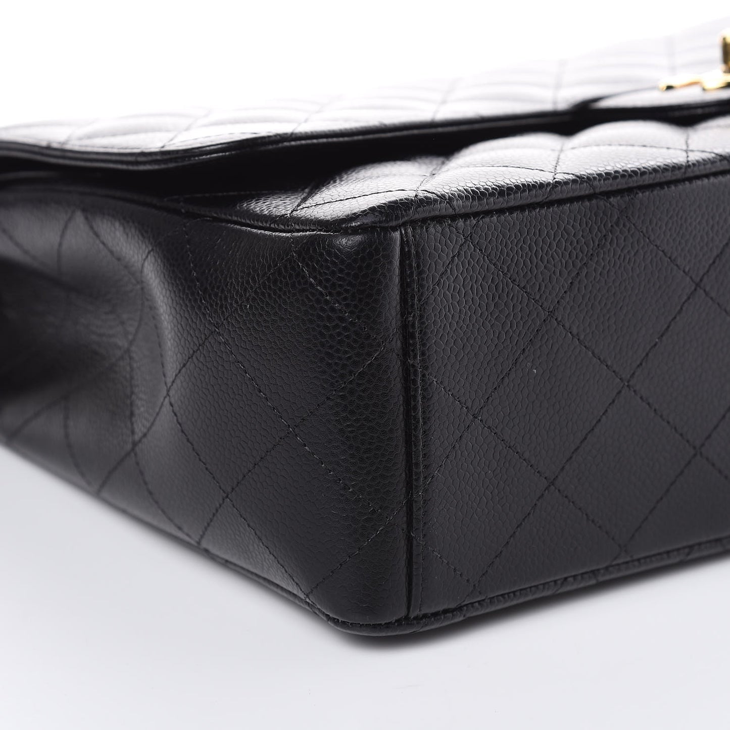 Caviar Quilted Maxi Double Flap Black