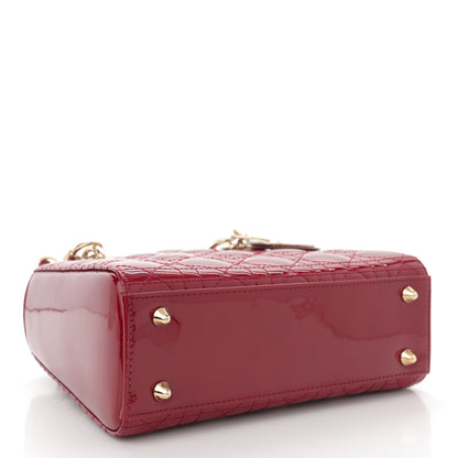 Christian Dior Patent Cannage Small Lady Dior Cherry Red 4 of 10